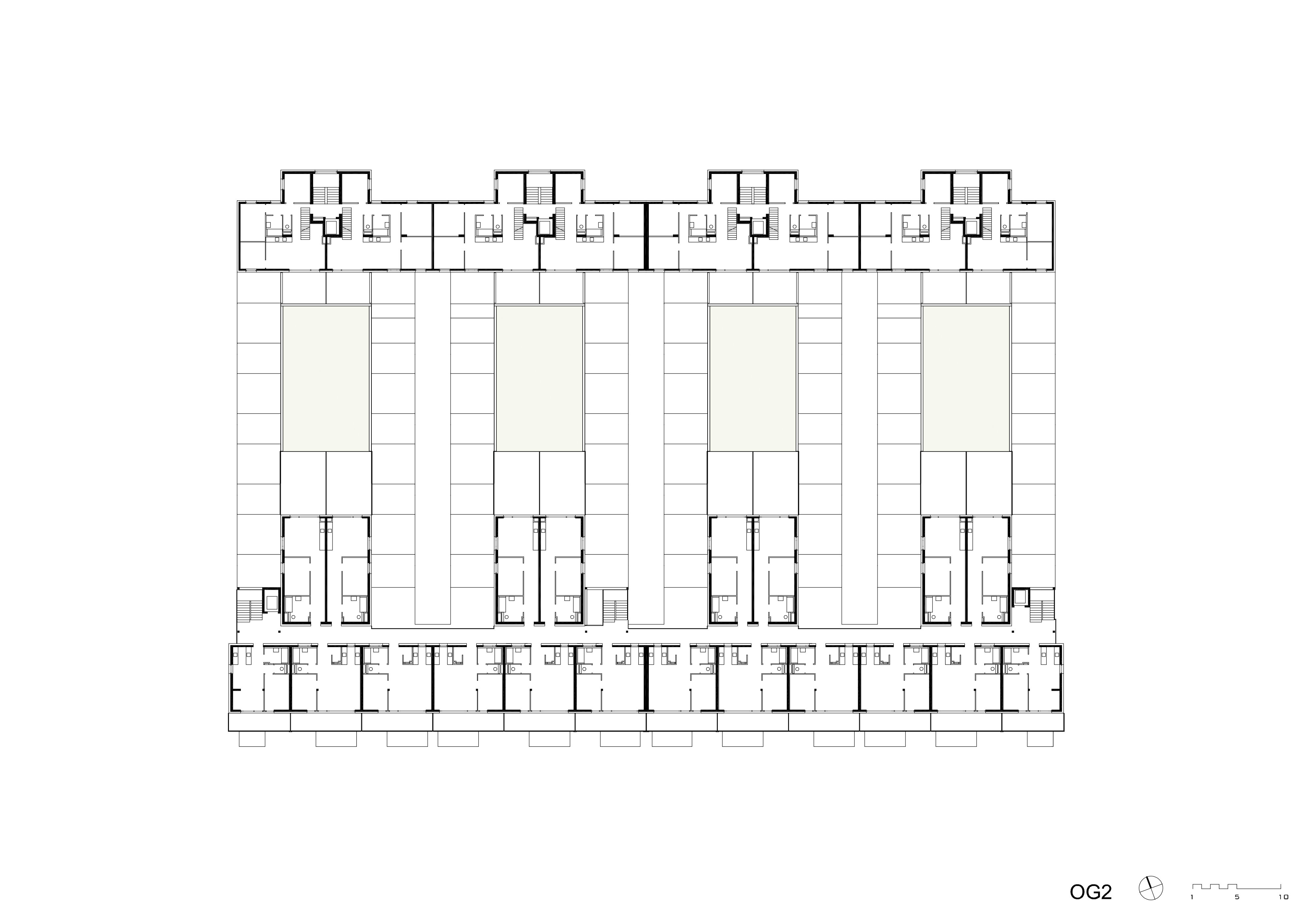 Grundriss OG2 Wohnbau Fritz-Kandl-Gasse / GPA / Wien 21