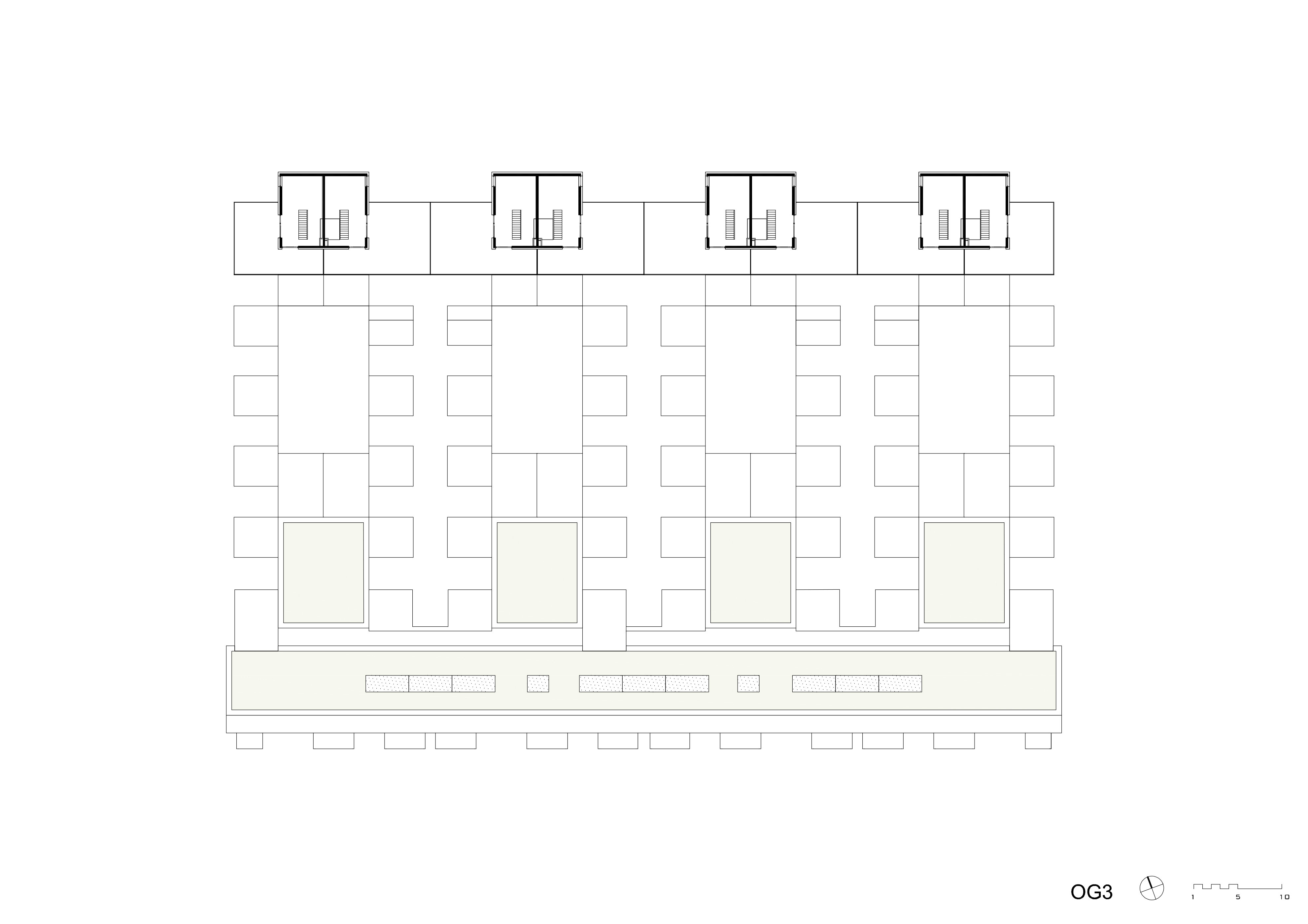 Grundriss OG3 Wohnbau Fritz-Kandl-Gasse / GPA / Wien 21