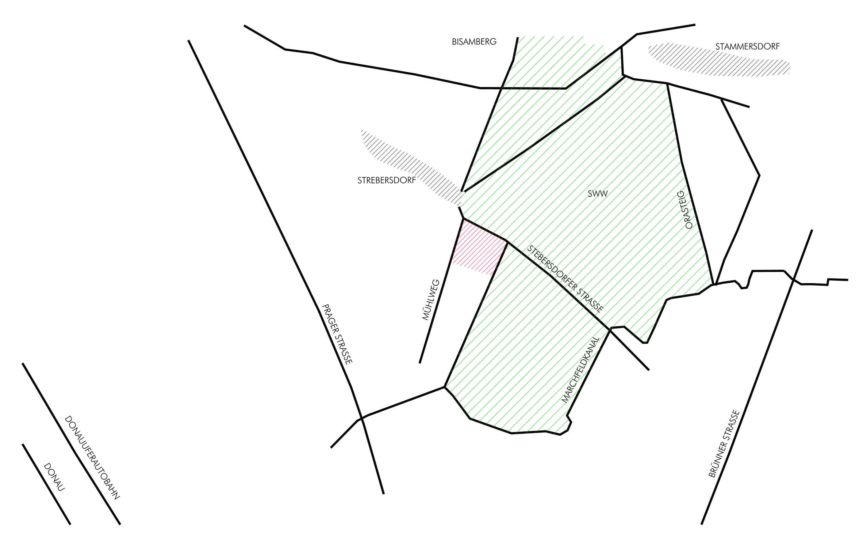 Schema Mühlweg / Strebersdorf / Beer-Hofmann-Gasse / Wien 21
