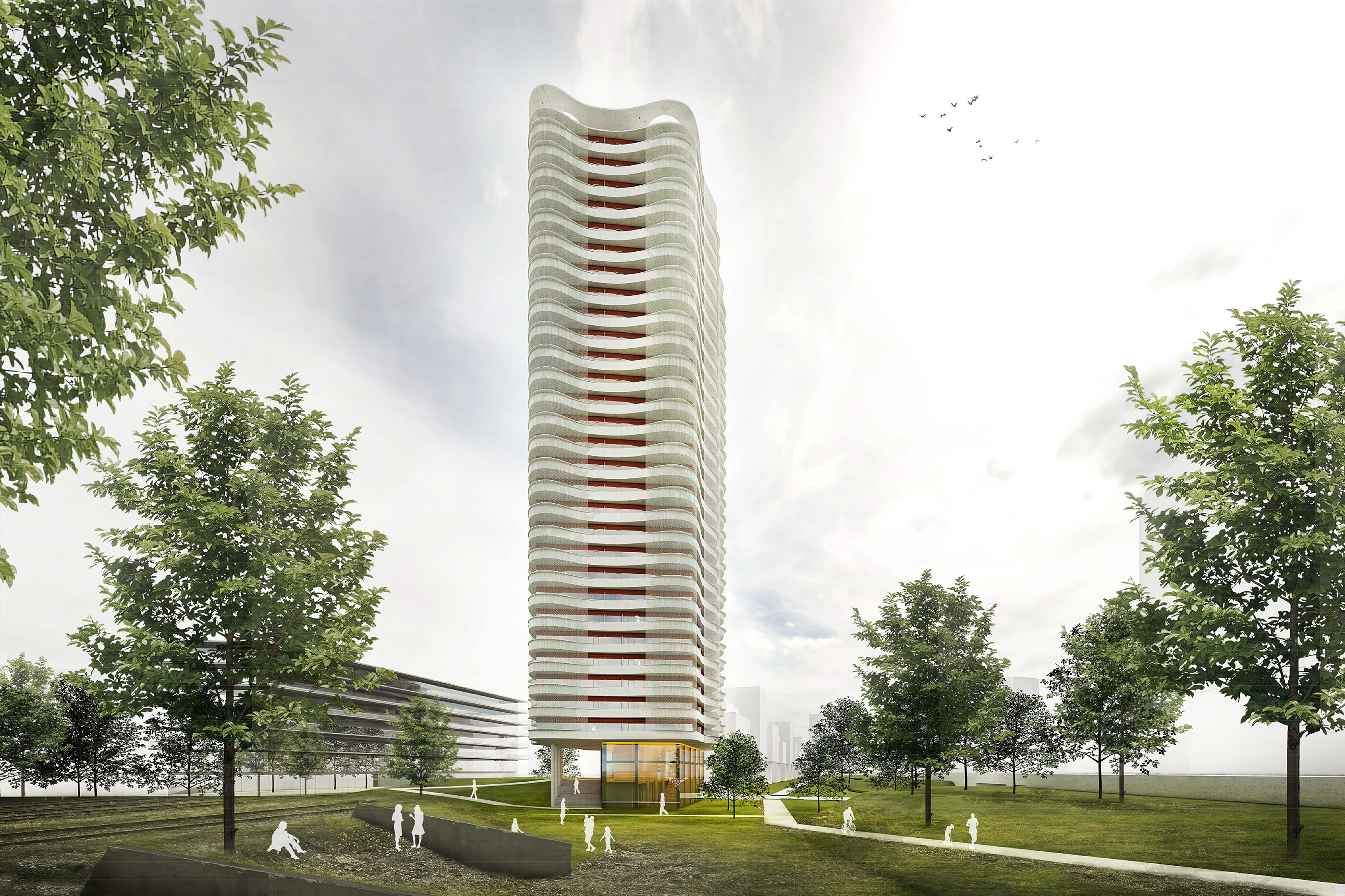 Schaubild Wohnhochhaus Nordbahnhof 6b1 / Wien 2
