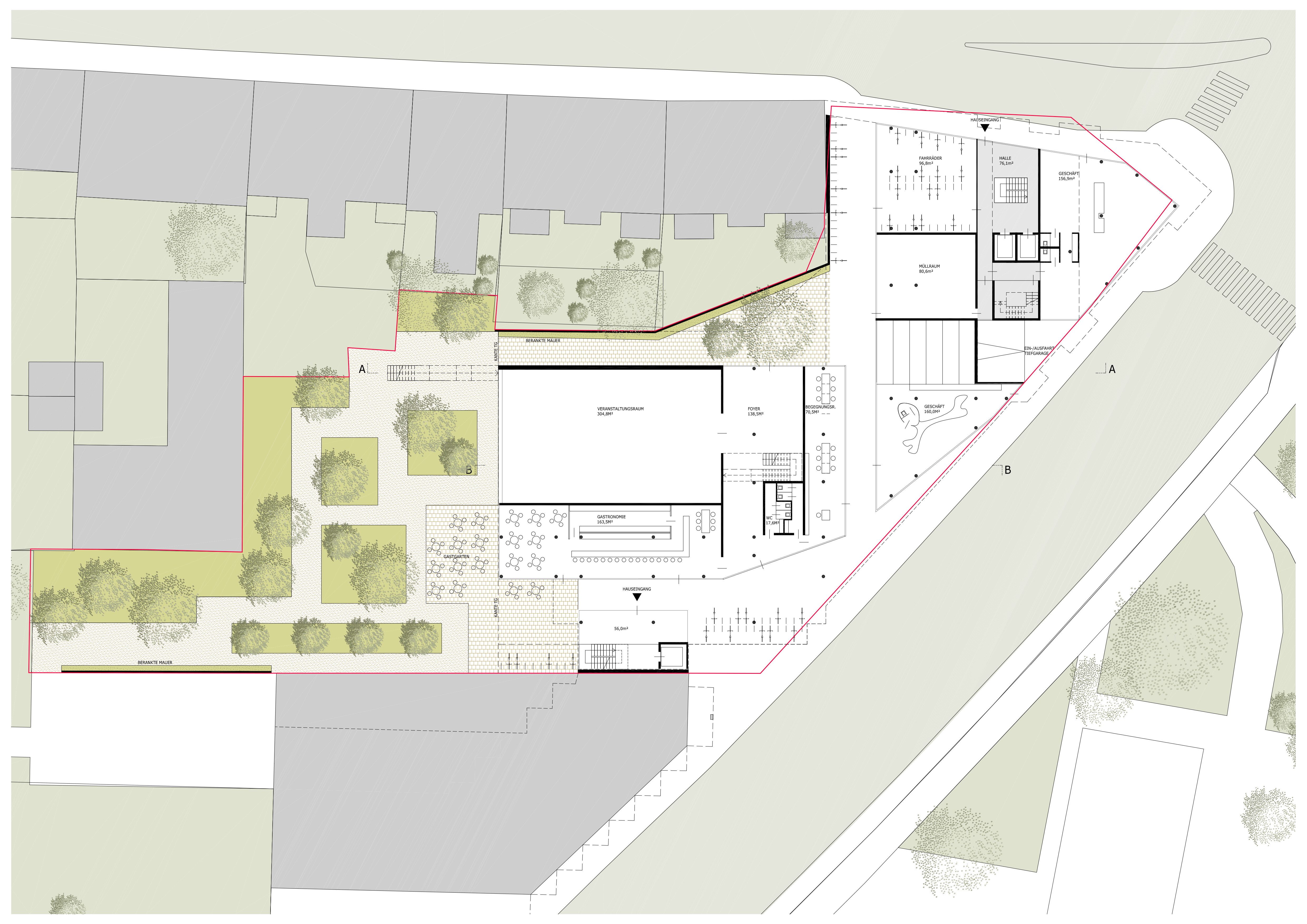 Grundriss EG Bebauung Amraserstraße - Pradlerstraße / Innsbruck / Tirol