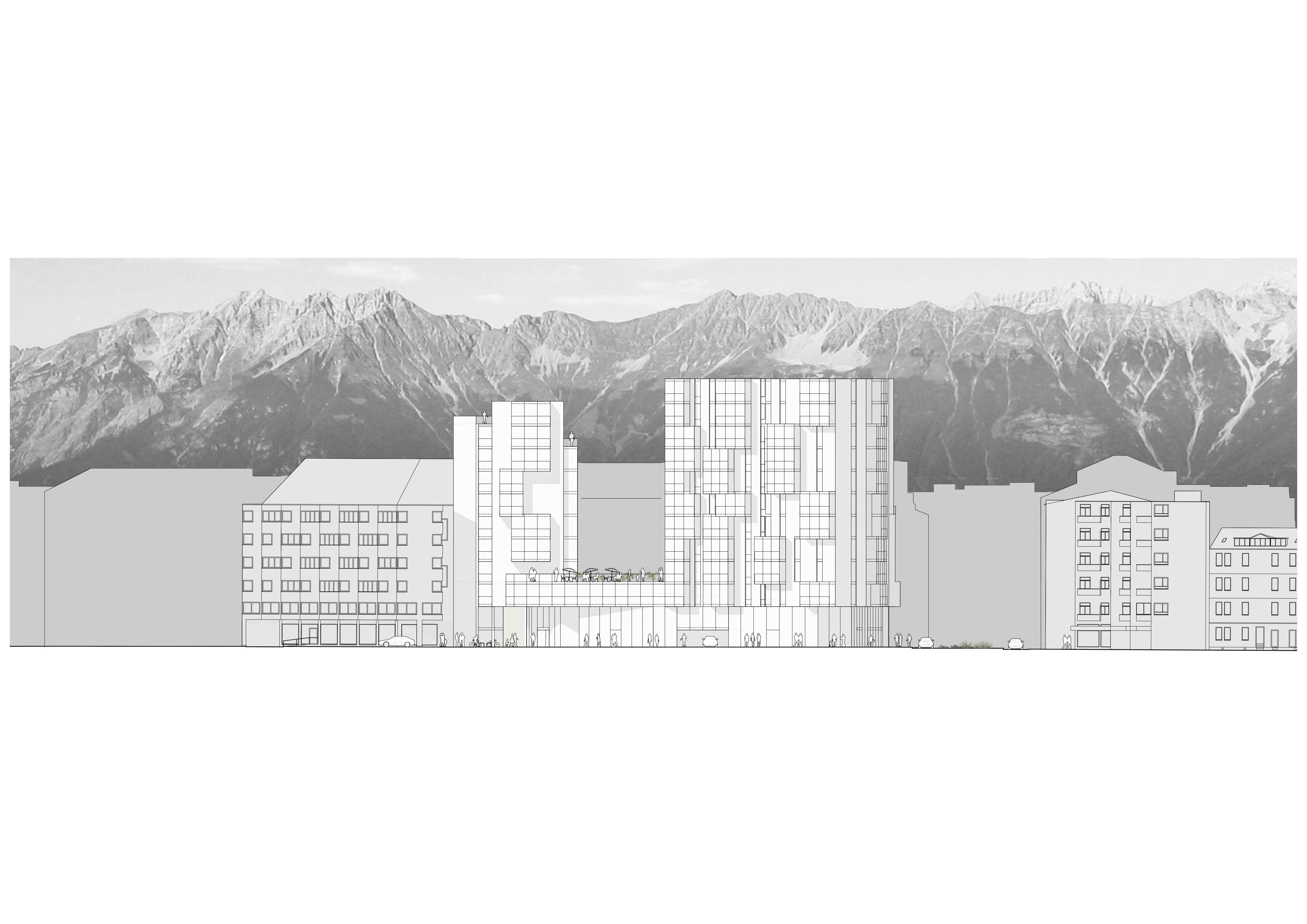 Anischt Süd Bebauung Amraserstraße - Pradlerstraße / Innsbruck / Tirol