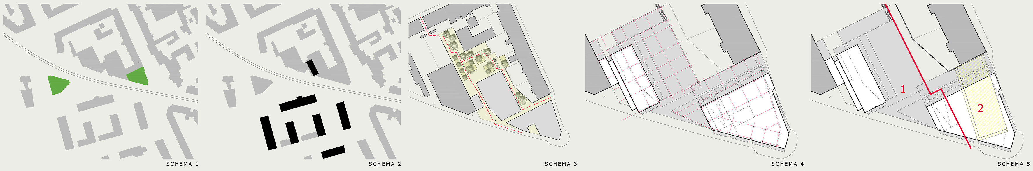 Schema Bebauung Amraserstrasse-Pradlerstrasse / Innsbruck / Tirol