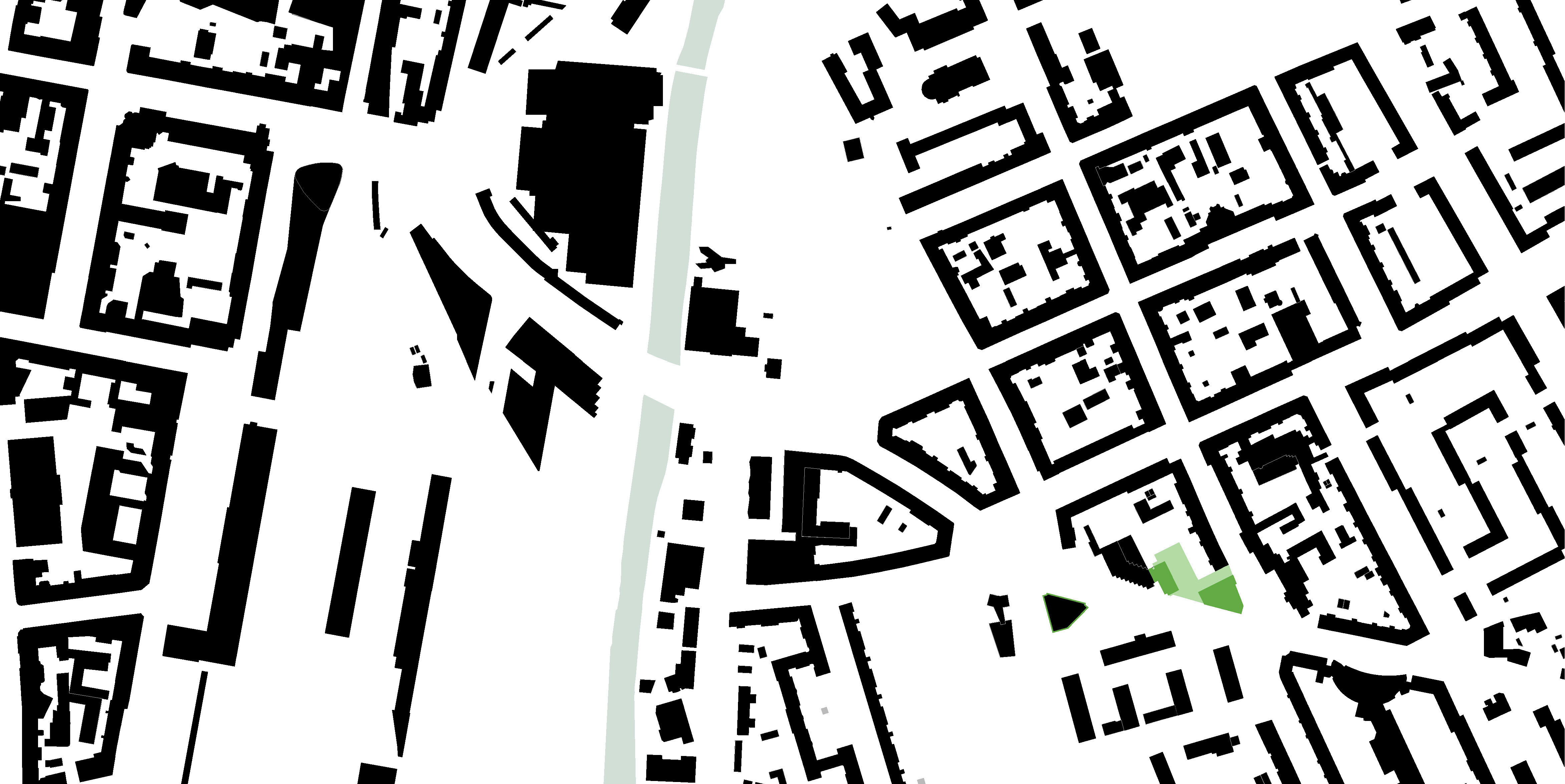 Schwarzplan Bebauung Amraserstrasse-Pradlerstrasse / Innsbruck / Tirol