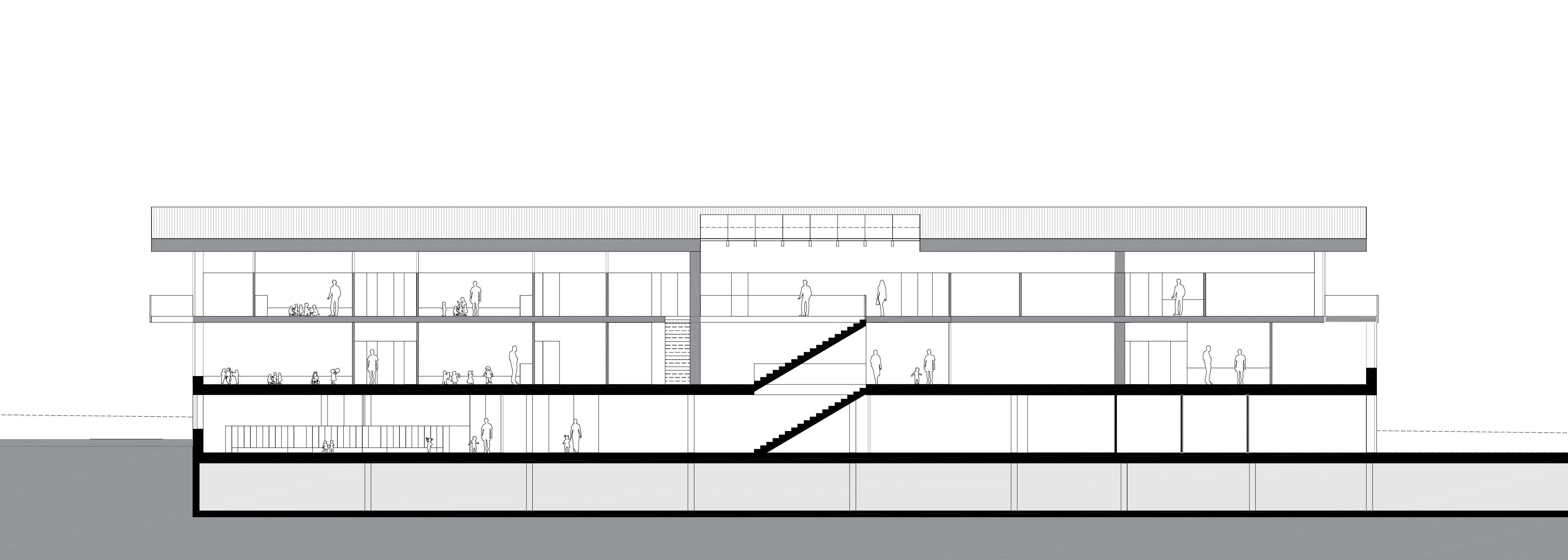 Schnitt / Mehrzweckzentrum Ellmau / Vorarlberg