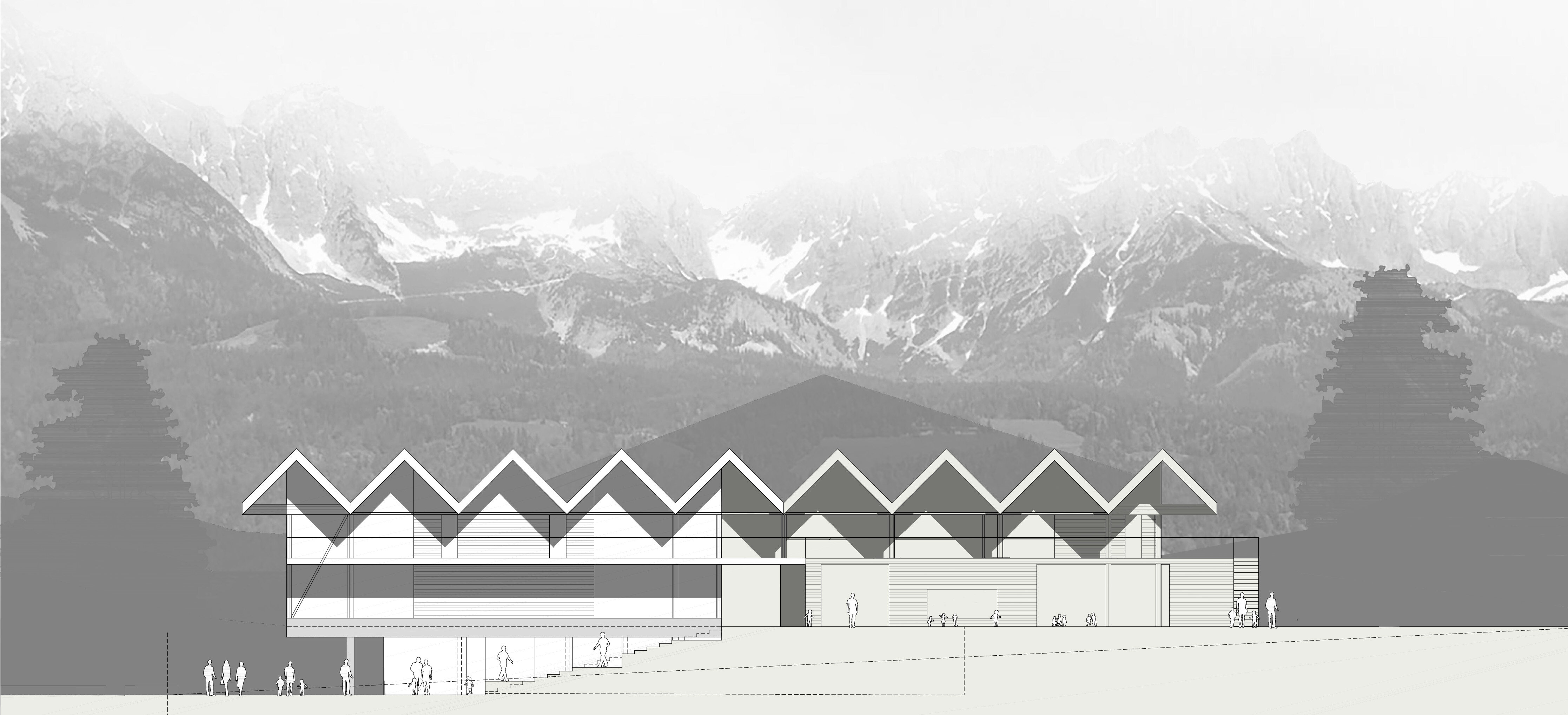 Ansicht / Mehrzweckzentrum Ellmau / Vorarlberg