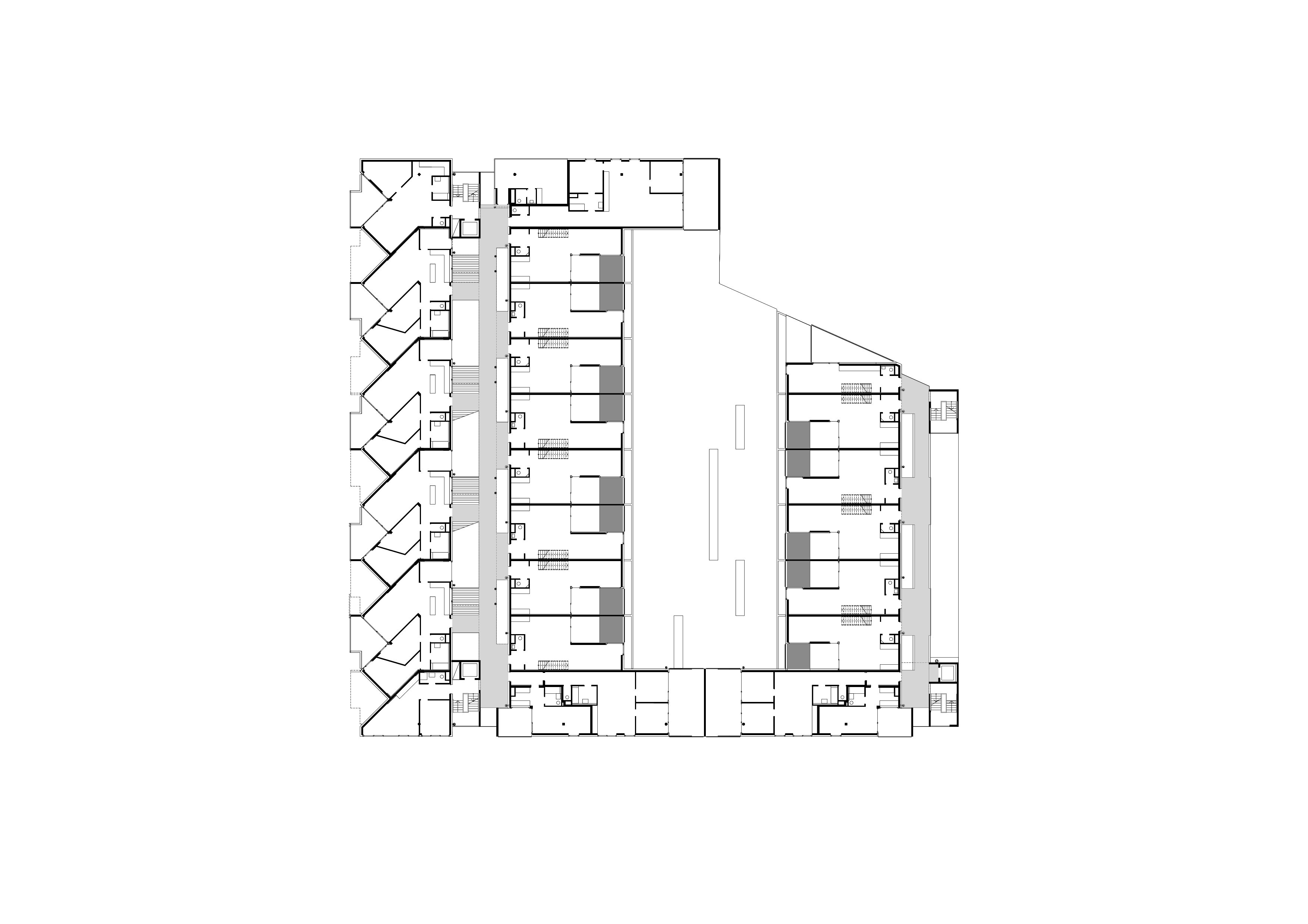 Grundriss OG2 Wohnhaus Tokiostrasse / Wien 22