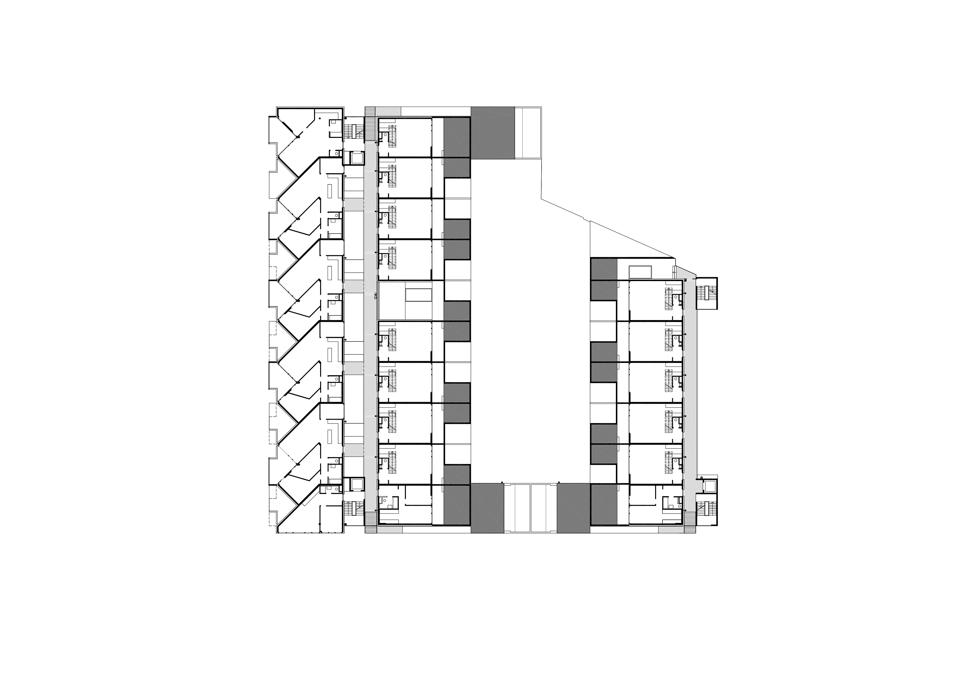 Grundriss OG4 Wohnhaus Tokiostrasse / Wien 22