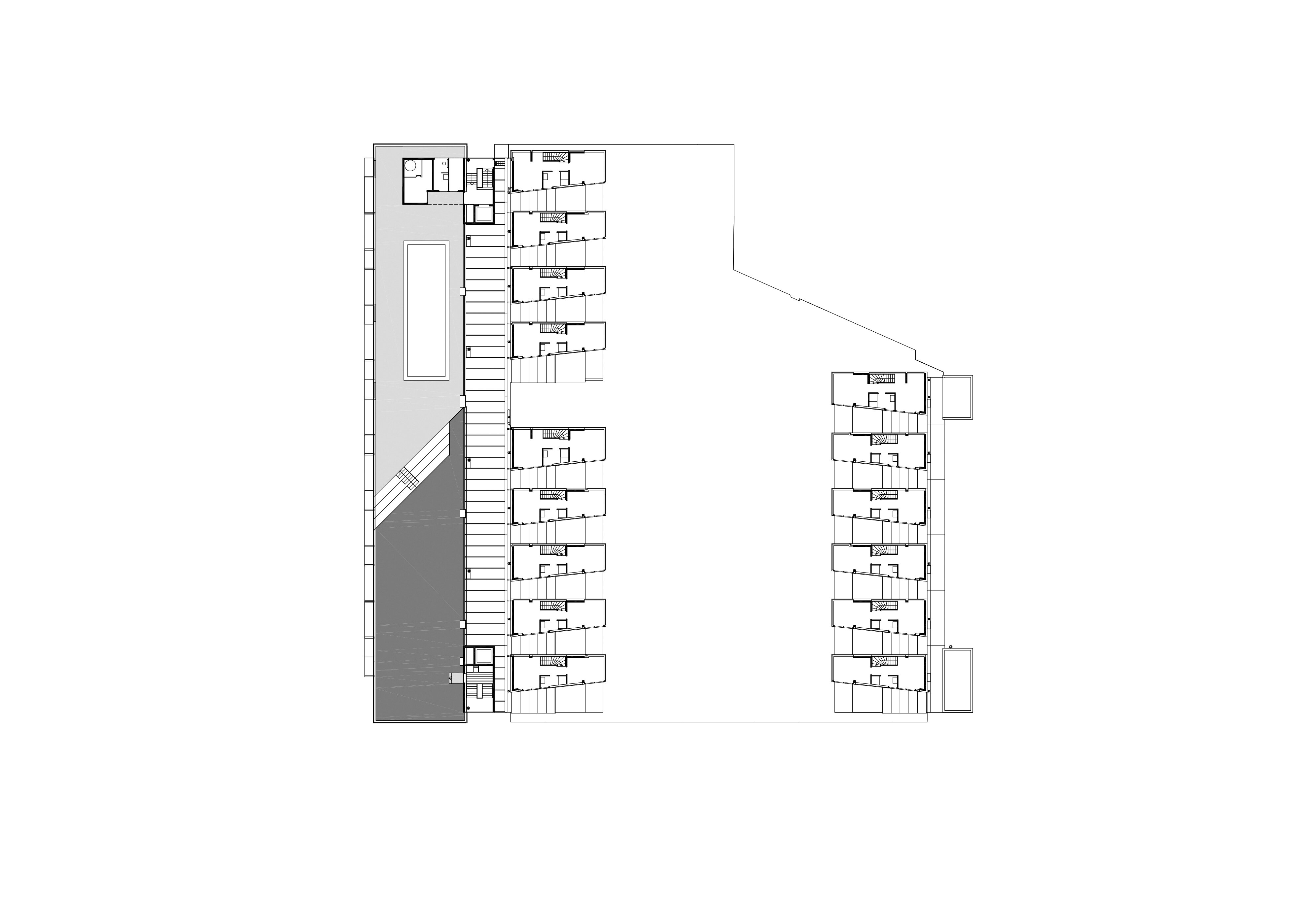 Grundriss OG7 Wohnhaus Tokiostrasse / Wien 22