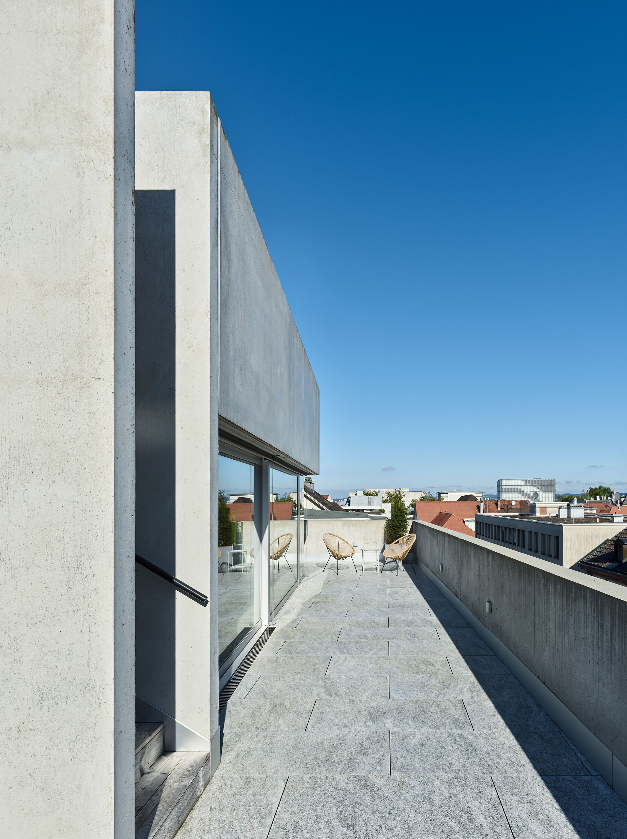 Ansicht Terrassse Stadthaus Bergmannstrasse / Bregenz