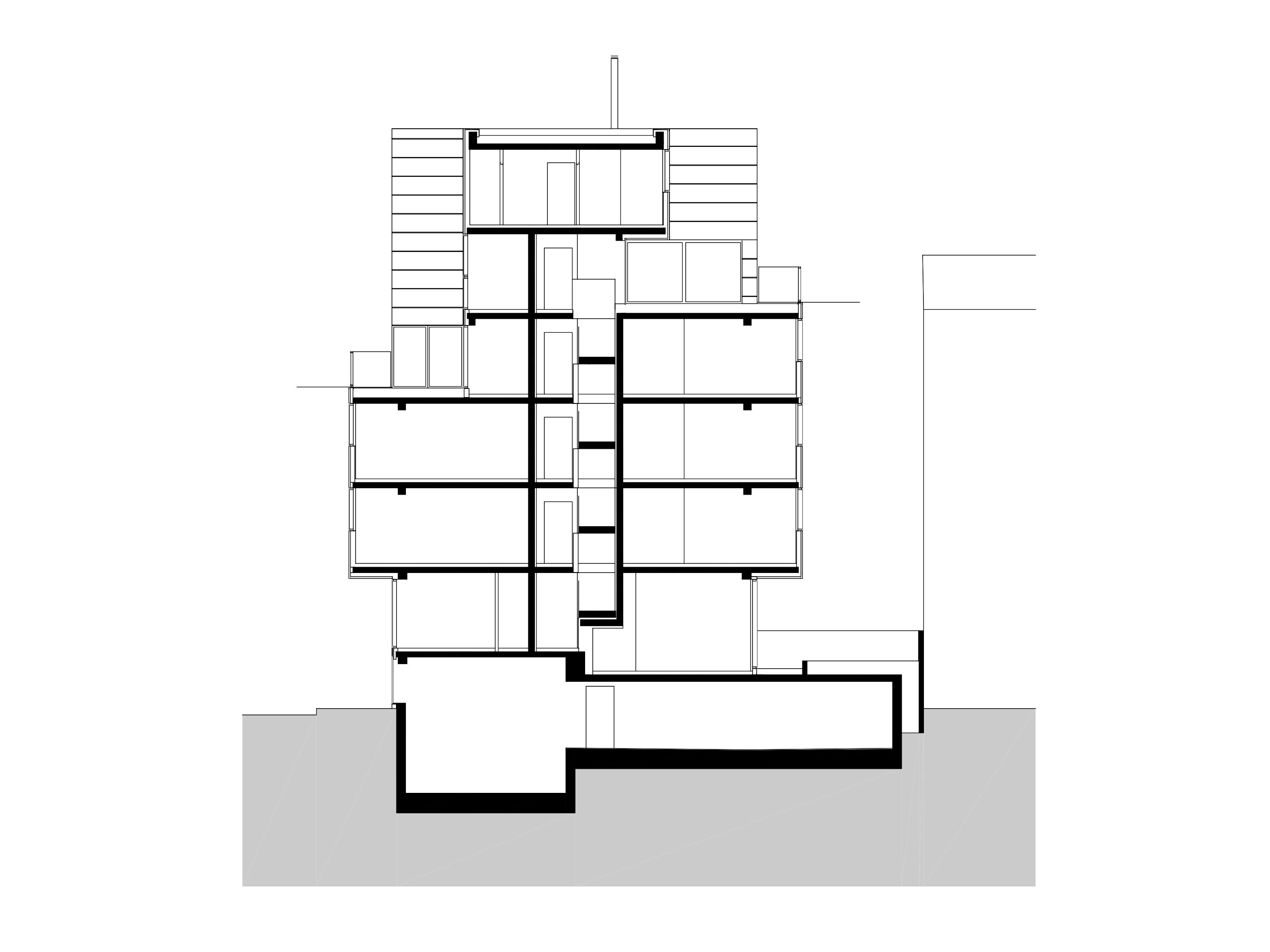 Schnitt Wohnhaus Alxingergasse / Wien 10