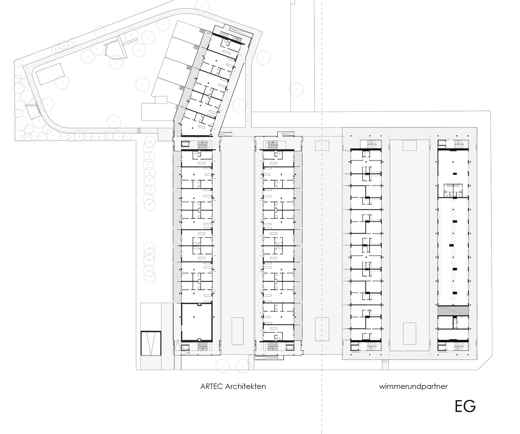 Grundriss EG Wohnbau Maximilianstraße / St. Pölten