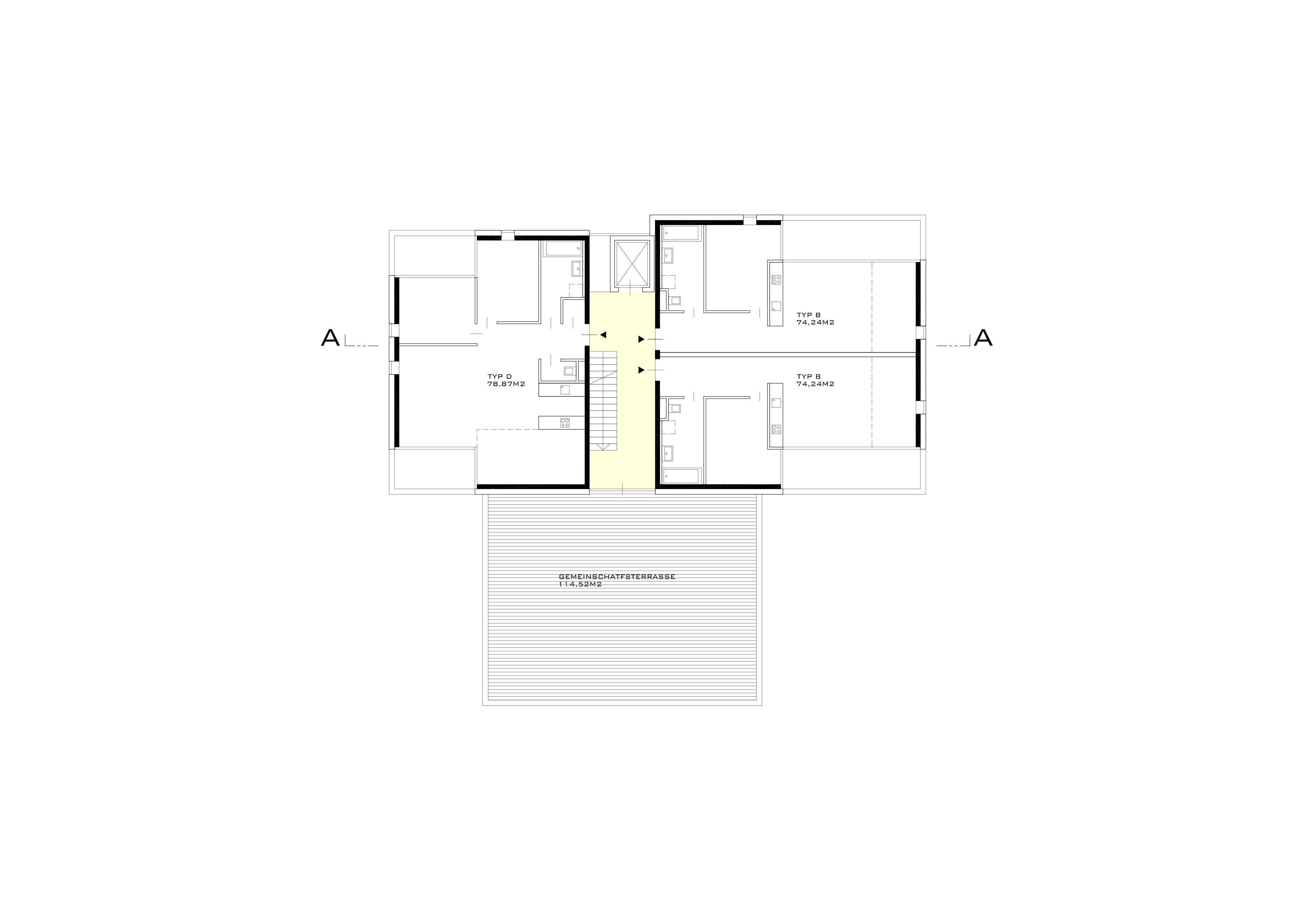 Grundriss OG 5-6 Innenhof Neue Heimat Tirol / Innsbruck / Tirol