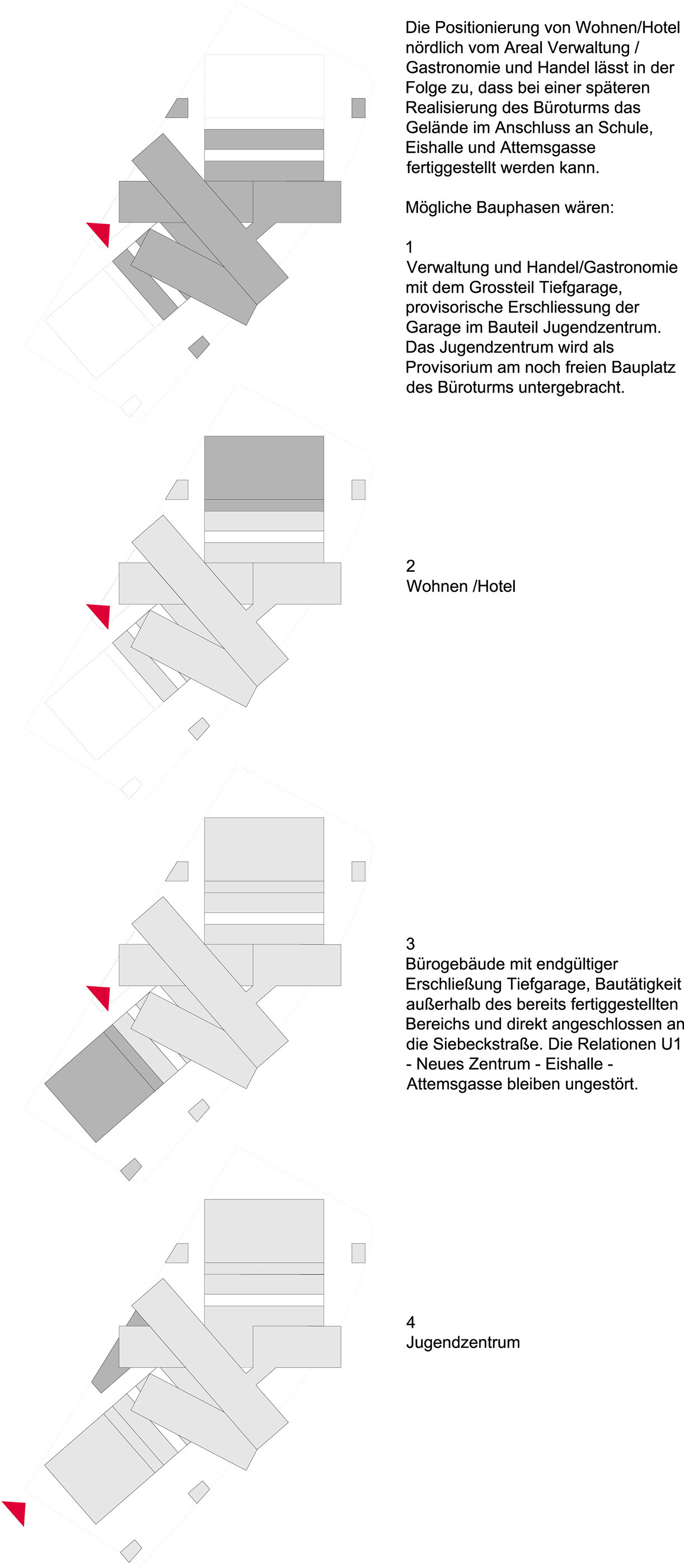 Bauphasen Neues Zentrum Kagran / Wien 22