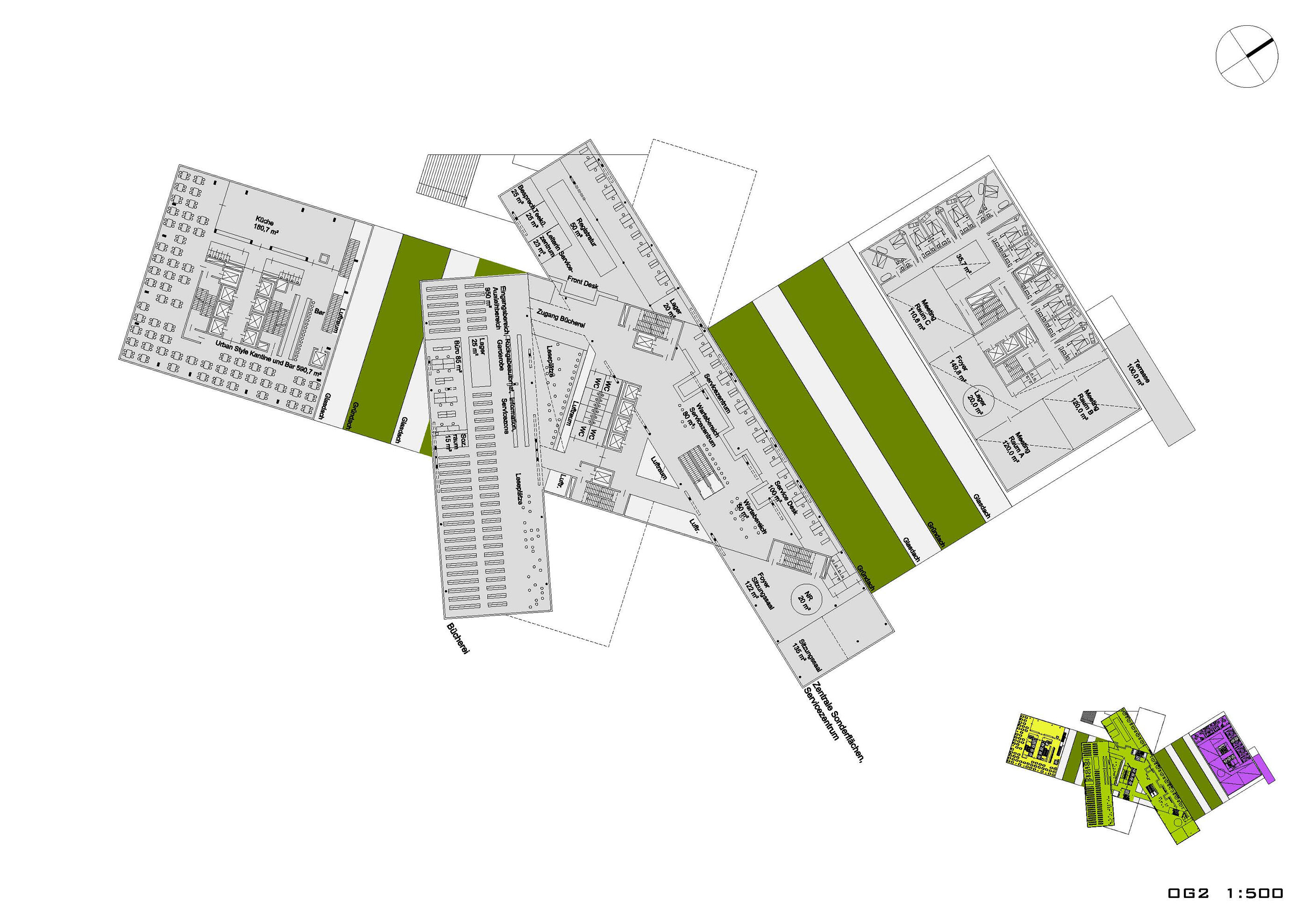 Grundriss OG2 Neues Zentrum Kagran / Wien 22