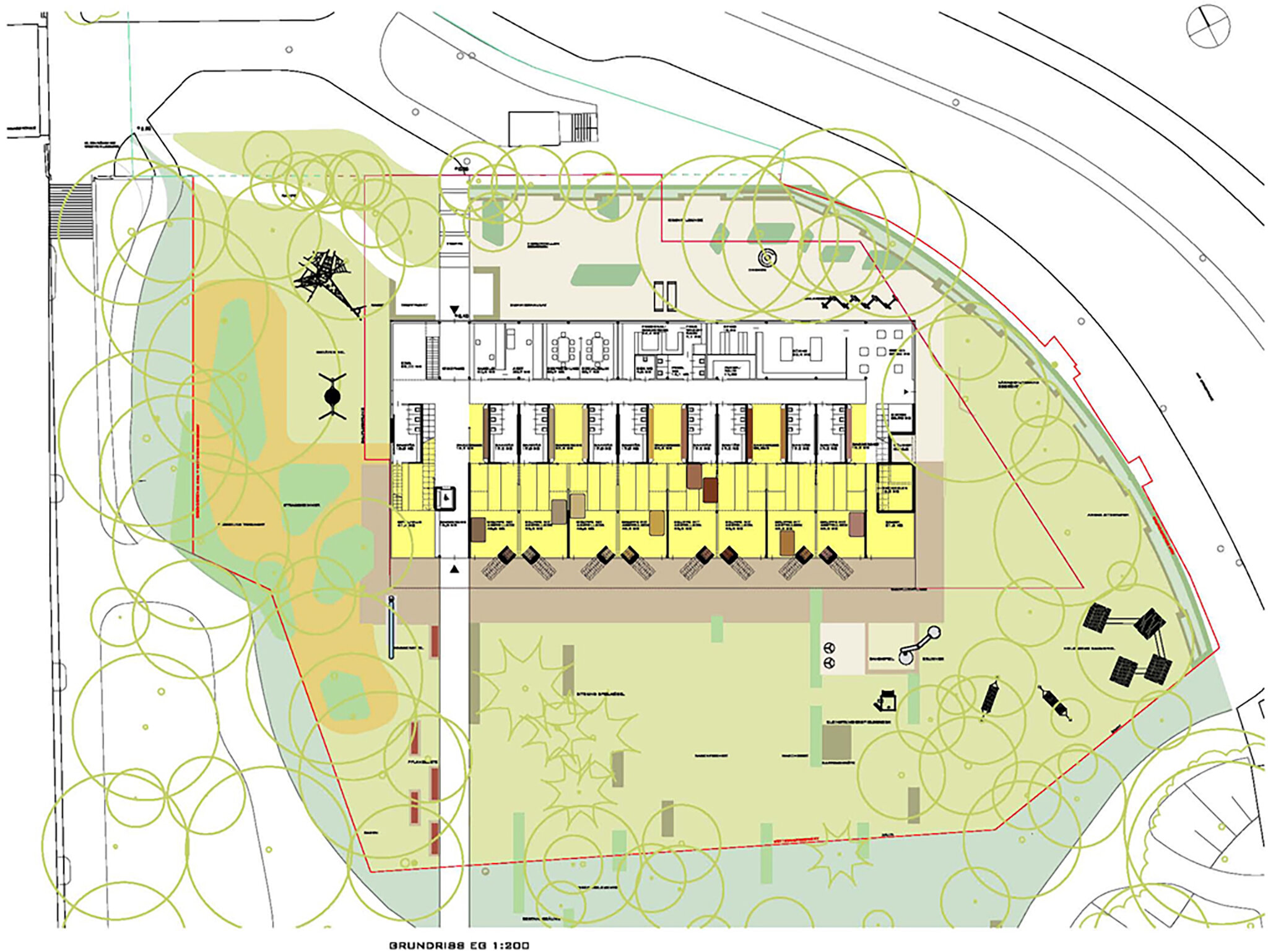 Grundriss EG Kindergarten im Stadtpark / Wien 3