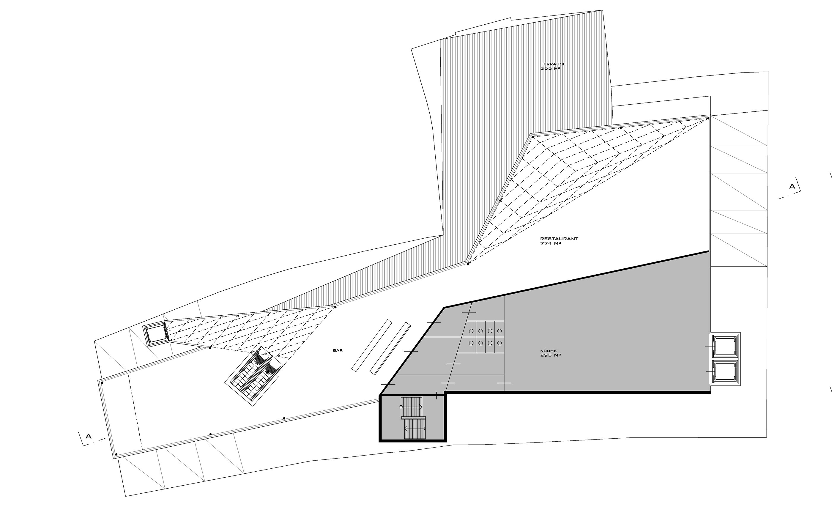 Grundriss DG Kaufhaus Steffl / Wien 1