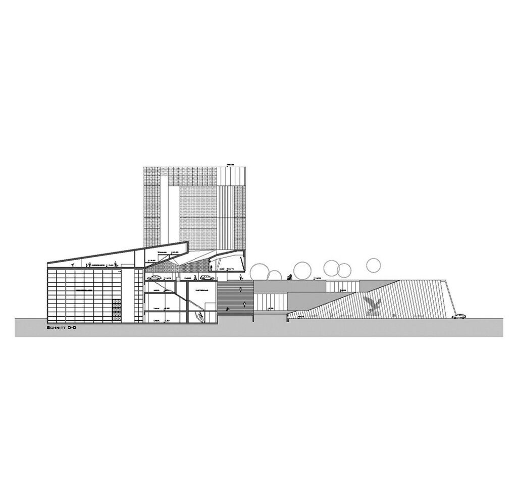 Schnitt D-D International Headquarter Salewa / Bozen / Südtirol / Italien