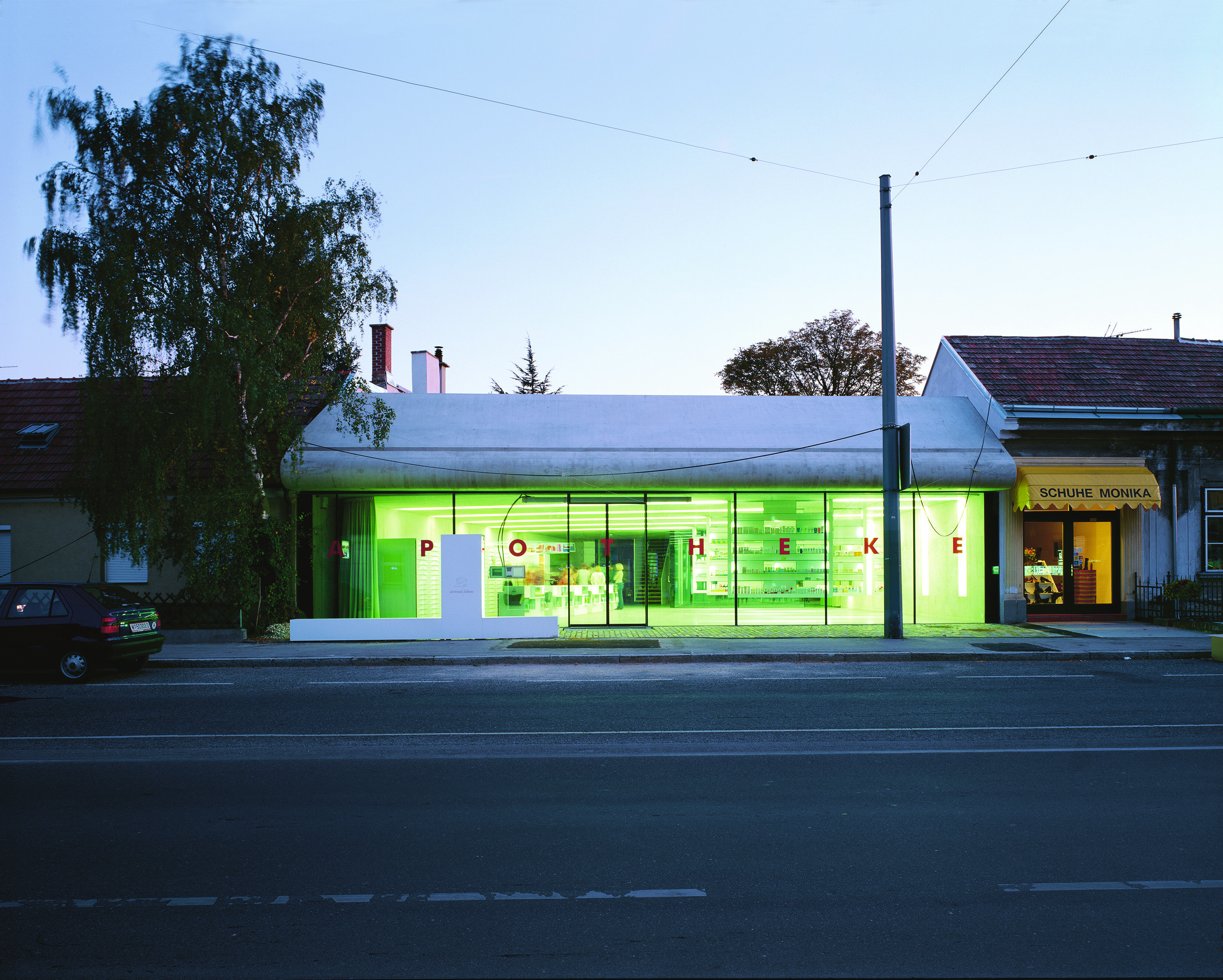 Ansicht Apotheke zum Löwen von Aspern / Wien 22